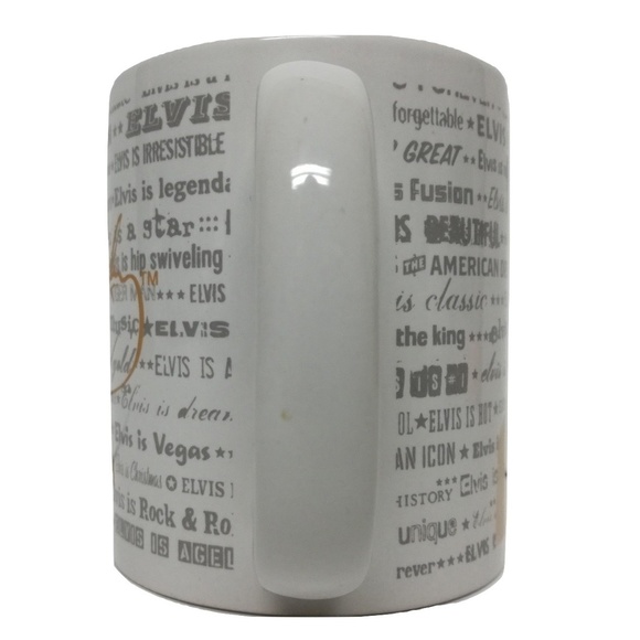 Elvis Mug White with Gold and Print (flawed) - Picture 3 of 5